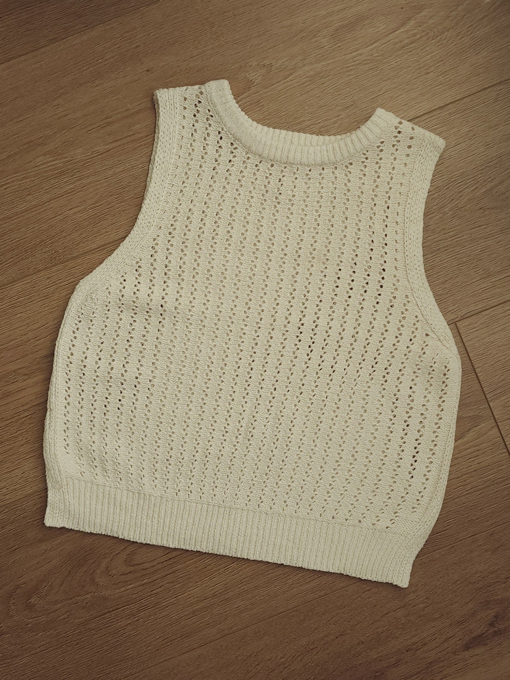 Jessica Simpson Cream Openwork Knit Tank
